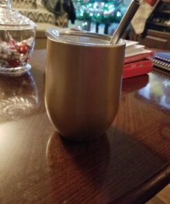 Short Safer Rounded End Stainless Steel Smoothie Straws, Reusable Straight Metal Straws for Half Pint Mason Jars, Coffee Mugs, Small Glasses, Cocktail Straws, 4 Portable Short Stainless Steel Straws 46 71R6xvakQ0L