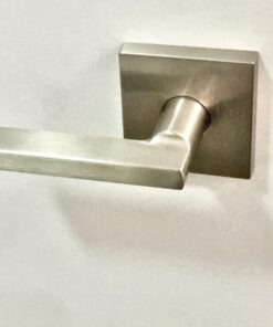 Kwikset Satin Nickel 91540-001 Halifax Door Handle Lever with Modern Contemporary Slim Square Design for Home Hallway or Closet Passage Square Rose Old Version 35 71R7FadeUL