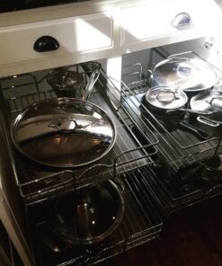 Rev-A-Shelf 5WB2-1822-CR 18 x 22 Inch Two-Tier Kitchen Organization Cabinet Pull Out Storage Wire Basket, Chrome 18 in 53 71R8WBB1 RL