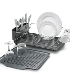 Polder KTH-615 Dish Rack & Tray 4 PC Combo– Advantage System Includes Rack, Drain Tray, Removable Drying Tray & Cutlery Holder – Stainless Steel & Plastic 4-piece 41 71R9HbJalSL