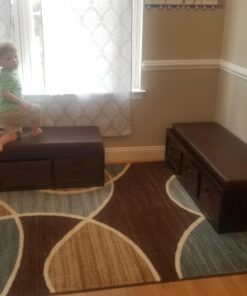 Badger Basket Kid's Padded Toy Storage Bench with Cushion and Three Fabirc Bins - Espresso Espresso/Espresso 38 71R9uNDEwL
