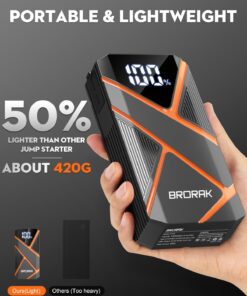 BRORAK Car Jump Starter Battery Pack, 1500A Jump Box for Car Battery Jump Starter, 12V Portable Jump Starter (Up to 7.0L Gas & 4.0L Diesel) Jump Pack with 3 Modes Flashlight and Jumper Cables 25 71RAnTV7IUL