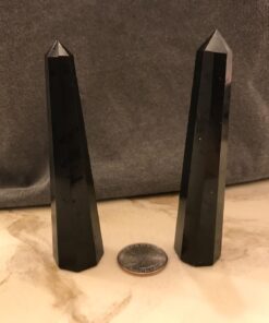 Jet Black Tourmaline Healing Tower Crystal Obelisk Meditation Protection Evil Energy Positivity Agate Approx 3 inch Long Black 31 71RBGKTgSFL