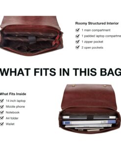 ECOSUSI Women's Briefcase Vegan Leather Laptop Bag for Work Shoulder Computer Satchel Bag with Detachable Bow 14 inch Coffee 32 71RBwSxBU4L