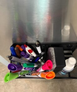 Workablez Pencil Holder for Desk, Magnetic Pen Holder for Refrigerator, Magnetic Marker Holder for Whiteboard, Magnetic Holder, Whiteboard Marker Holder Magnetic Marker Holder w. 2 Large Compartments 2 compartments 41 71RCnGtse2L