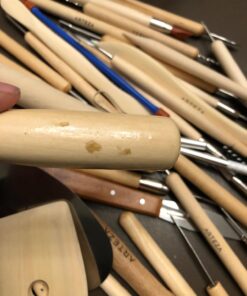 Arteza Pottery & Polymer Clay Tools, 42-Piece Sculpting Set, Steel Tip Tools with Wooden Handles, for Pottery Modeling, Smoothing, Carving & Ceramics 35 71RDZ3BgcqL