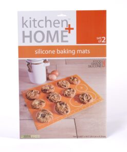 Kitchen + Home Silicone Baking Mats - Set of 2 Non-stick, BPA Free Food Grade Silicone Mat Liners for Half-Size Cookie Sheet with Measurements 23 71RDfVo7VWL