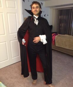 54" Fully Lined Deluxe Vampire Cape - Halloween Costume Black Cape 21 71RDxwZpdYL