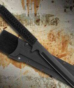 Alternative view of TIMBER WOLF Ninja Sword and Scabbard with Shoulder Strap - Stainless Steel Blade, Full-Tang, One-Piece Design, Nylon Cord-Wrapped Handle - for Discreet Defense, Covert Tactical Tool - Length 27"