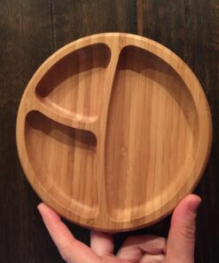 Avanchy Baby Plates Divided Bamboo with Suction for Babies Kids Toddler Food with Silicone Spoon for Feeding (Magenta) Magenta 37 71RGQizxh L