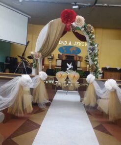 HEALON White Wedding Aisle Runner (100 Feet x 3 Feet) — Includes Pull String for Indoor or Outdoor Weddings, Prom and Parties (Wave) Wave 100ft*3ft 49 71RGjPpLeGL