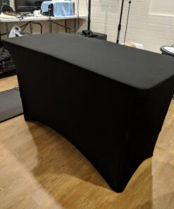 Iceberg iGear Stretch Fabric Table Cover, Fits 4' Table, Polyester/Spandex, Black, 24" W x 48" L 4' 29 71RGu6BkfRL
