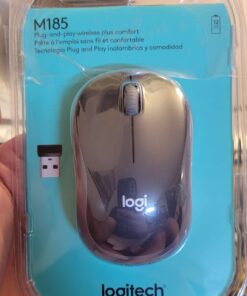 Logitech M185 Wireless Mouse, 2.4GHz with USB Mini Receiver, 12-Month Battery Life, 1000 DPI Optical Tracking, Ambidextrous PC/Mac/Laptop - Swift Gray USB Receiver 43 71RGzdM4KhL