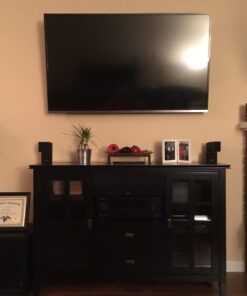 SIMPLIHOME Artisan SOLID WOOD 53 Inch Wide Transitional TV Media Stand in Black for TVs up to 60 Inches, For the Living Room and Entertainment Center Tall TV Media Stand 56 71RH jtkiL