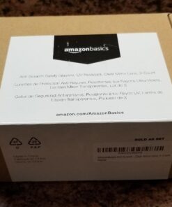 Amazon Basics Anti-Scratch Safety Glasses, UV-Resistant, Indoor/Outdoor Clear Mirror Lens, 3-Count Black & Clear 31 71RIFGc4fML