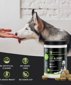 POINTPET Glucosamine for Dogs - Hip & Joint Supplement - Dog Mobility Soft Chews with Chondroitin & MSM - Dog Supplement with Omega 3, Vitamin C & E for Hips and Joints 120cnt 120 Soft Chews 23 71RIlebsmOL