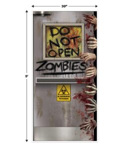 Beistle Zombie Lab Door Cover, 5’ x 30” – Plastic for Indoor & Outdoor Use – Easily Display – Halloween Decorations, Horror Front Door Cover, Scary Haunted Decor Zombies Lab 11 71RIoJQdXxL