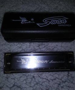 Swan 10 Hole 20 Tones Harmonica Key of C Blues,Mini Harmonica for Beginners 1020 Key of C Silvery 18 71RJ7IiwGeL