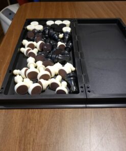 Yellow Mountain Imports Medium 2-in-1 Travel Magnetic Chess & Checkers Board Game Set - 12.5 Inches - Portable, Folding & Travel Perfect 52 71RJCIe DTL