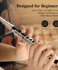Eastar Piccolo Instrument for Beginners Students, Key of C Piccolo Flute, Resin, with Hard Case, Cleaning Rod, Cloth, Swab and Gloves, 2-Piece, Silver Plated Piccolo, Black, EPC-3S 13 71RJW3jT1oL