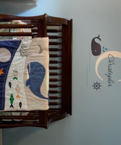 Decalzome Inc Personalized Whale Name Nautical Decor - Nautical Theme Nursery Wall Decals - Baby Shark Wall Decals Room Decor Stickers - Under The Sea Art Mural Vinyl Sticker - Baby Boy & Girl Decor 29 71RJkv7H7wL