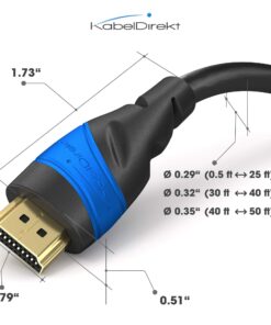 HDMI Cable 4K – 15ft – with A.I.S Shielding – Designed in Germany (Supports All HDMI Devices Like PS5, Xbox, Switch – 4K@60Hz, High Speed HDMI Cord with Ethernet, Black) – by CableDirect 15 ft 15 71RKC uTl8L
