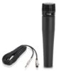 PYLE-PRO Professional Handheld Moving Coil Microphone - Dynamic Cardioid Unidirectional Vocal, Built-in Acoustic Pop Filter, Includes 15ft XLR Audio Cable to 1/4'' Audio Connection - Pyle PDMIC78,Black Mic 16 71RMEE2u HL