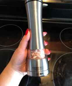 Premium Stainless Steel Salt and Pepper Grinder Set - Pepper Mill and Salt Mill, Spice Grinder with Adjustable Coarseness, Ceramic Rotor, Tall Salt and Pepper Shaker, Brushed Stainless - Free eBook 41 71RMjPDGNoL