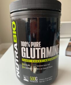 NutraBio L-Glutamine Powder - Amino Acid - Pure Grade: Absolutely no Additives, Fillers or Excipients! - Muscle Recovery Supplement - (500 Grams) 100 Servings (Pack of 1) 17 71RPBwc1TFL