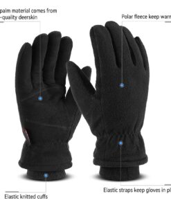 OZERO Winter Gloves -30°F Cold Proof Deerskin Suede Leather Insulated Water-Resistant Windproof Thermal Glove for Driving Hiking Snow Work in Cold Weather - Warm Gifts for Men and Women Denim-black X-Large 13 71RQBey99GL