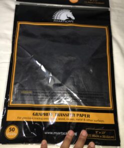 MyArtscape Graphite Transfer Paper - 9" x 13" - 25 Sheets - Waxed Carbon Paper for Tracing (Black) 44 71RR7aOWEvL