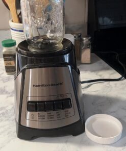 Hamilton Beach Power Elite Blender for Shakes and Smoothies with 3-Cup Vegetable Chopper Mini Food Processor, 40oz Glass Jar, 12 Functions for Puree, Ice Crush, Black and Stainless Steel (58149) 43 71RSM9LCoVL