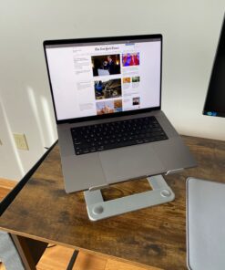 LORYERGO Laptop Stand, Ergonomic Computer Stand Laptop Riser for Desk, Laptop Stand Desk Holder Compatible with Most 10-15.6” Laptops, Silver A-Silver 34 71RSU qSCpL