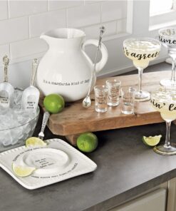 Mud Pie Margarita Pitcher Set, White 16 71RSZZAJmSS