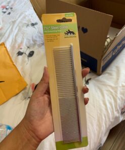 Andis 65730 Stainless-Steel Comb for Knots, Mats & Loose Hair Removal - Effective Dematting Tool, Comfortable, Lightweight, Portable & Safe for Dogs, Cats & Pets – Silver, 7-1/2-Inch 7 1/2" 27 71RT oskmL