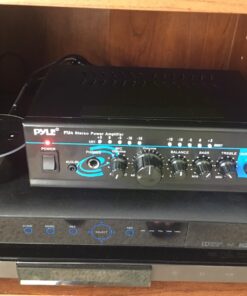Pyle Home Home Audio Power Amplifier System with Bluetooth - 2X120W Mini Dual Channel Mixer Sound Stereo Receiver Box w/ RCA, AUX, Mic Input - For Amplified Speakers, PA, Theater, Studio Use -PTA4 34 71RUAlOIyLL