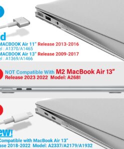 IBENZER Compatible with Old Version MacBook Air 13 Inch Case (2010-2017 Release). Models: A1466 / A1369, Plastic Hard Shell Case with Keyboard Cover for Mac Air 13, Clear, A13CL+1 For Macbook Air 13'' A1466/A1369 39 71RUHG1sd0L