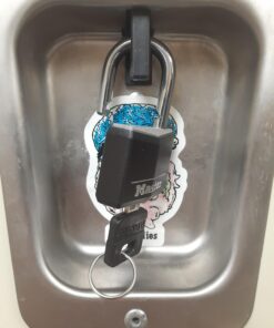 Master Lock Covered Aluminum Lock, Locker Lock with Key, Key Lock for Gym Locker, 1 Pack, 141D, Black Padlock 33 71RV WOaaIL