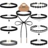 Outee 9 Pcs Choker Set Black Chokers Necklaces for Women Black Velvet Choker Necklaces for Teen Girls Henna Tattoo Ribbon Chokers for Women 6 71RVpRt uL