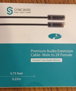 Syncwire Headphone Splitter, Nylon-Braided Extension Cable Audio Stereo Y Splitter (Hi-Fi Sound), 3.5mm Male To 2 Ports 3.5mm Female Headset Splitter for Phone, PS4, Switch, Tablets & More Black 42 71RX79vFAiL 1