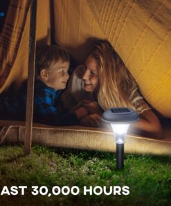 GardenBliss Best Solar Lights for Outdoor Pathway, 10 Brightest Light Set for Walkway, Patio, Path, Lawn, Garden, Yard Decor, Double Waterproof Seal, Large Led Landscape Outside Post Lighting Lamps Pack of 10 - White Light 31 71RXLK9cIL