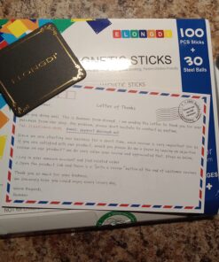 ELONGDI 130 Pieces - Magnetic Building Sticks Building Blocks Set, Magnet Educational Toys Magnetic Blocks Sticks Stacking Toys Set, Non-Toxic Building Toy 3D Puzzle with Storage Bag 35 71RYeQaQYjL