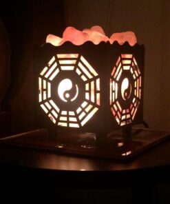 CRYSTAL DECOR Himalayan Pink Salt Lamp Basket & Dimmer Cord Bulb Bagua 22 71Raj0BjuEL