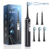 Water Dental Flosser with Electric Toothbrush, One Switch Between Tooth Brush & Water Floss, 3 in 1 Teeth Cleaning Kit with 4 Modes, Water Flosser Portable for Travel and Home (Black) Black 2 71RaxxTljeL