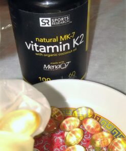 Sports Research Vitamin K2 MK7 100mcg with Coconut Oil - 60 Veggie Softgels (2 Month Supply) Vegan Certified, Non-GMO Verified, Gluten & Soy Free 60 Count (Pack of 1) Regular Dose 100mcg 31 71RbZ5JVL 2