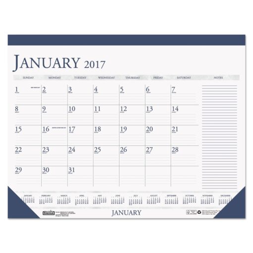 House of Doolittle 2017 Monthly Desk Pad Calendar, Classic with Notes Section, 22 x 17" (HOD164-17) 22 x 17"