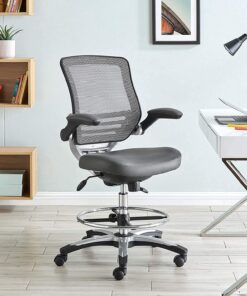 Modway EEI-211 Edge Drafting Chair - Reception Desk Chair - Flip-Up Arm Drafting Chair in Gray Grey 27 71Rd5WumZZL