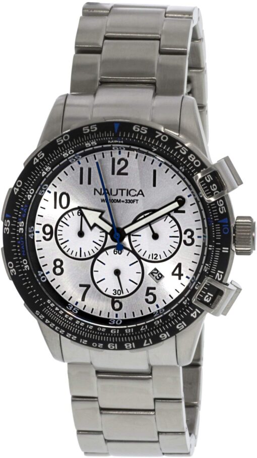 Nautica Men's N24006G BFC 44 Silver Stainless Steel Bracelet and Case with Silver Dial Watch