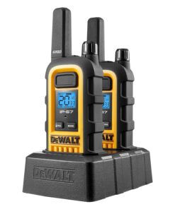 DEWALT DXFRS300 1 Watt Heavy Duty Walkie Talkies - Waterproof, Shock Resistant, Long Range & Rechargeable Two-Way Radio with VOX (2 Pack) 2 Pack 38 71RegqI0efL