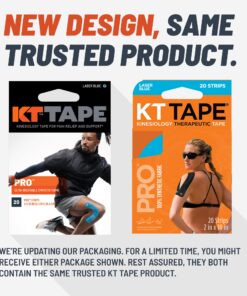 Alternative view of KT Tape, Pro Synthetic Kinesiology Athletic Tape, 20 Count, 10” Precut Strip Jet Black